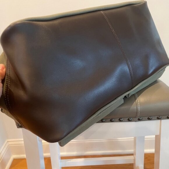 Lux Dog Carrier/Purse - Olive Green Canvas with Brown Leather - Picture 6 of 8